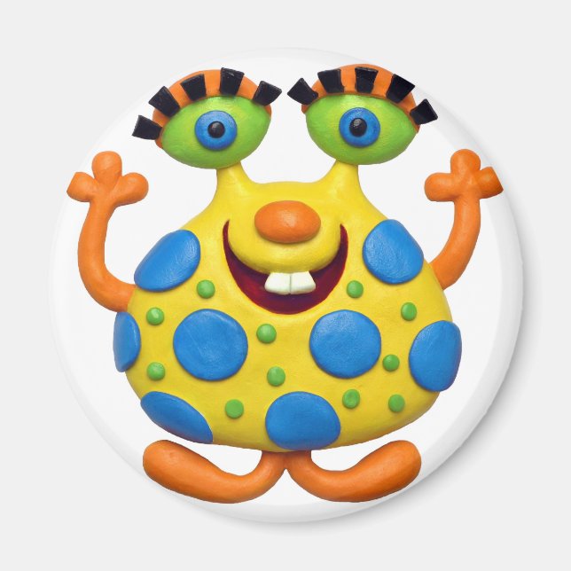 Spotted Yellow Monster Magnet (Front)