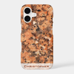 Spottet Rock Structure Dotted Pattern with Name iPhone 17 Case