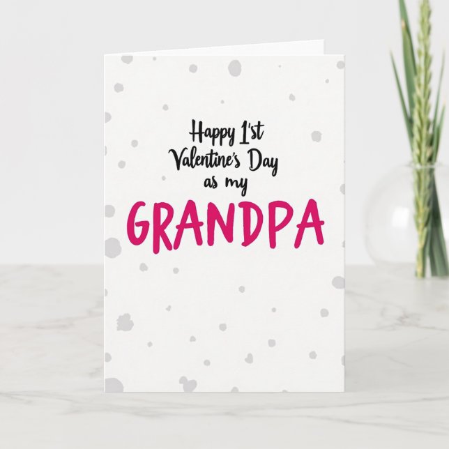 Spotty 1St Valentines Grandpa Card (Front)