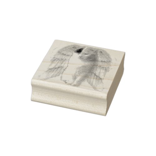 Spotty Angel 5 cm 2 inch Square Wood Art Stamp