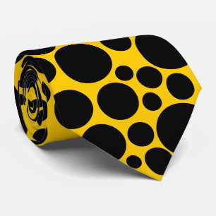 Spotty - Black on Amber (FFCC00) Neck Tie