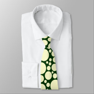 Spotty - Cream on Dark Green (003300) Neck Tie
