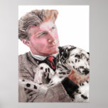 Spotty Dalmatian Dog and Man dogs cute Poster<br><div class="desc">Spotty Dalmatian Dog and Man dogs cute Poster! A glorious poster to compliment any decor. Designed from my original watercolor paintings,  that I painted.</div>