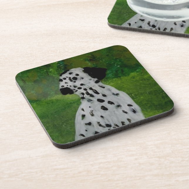 Spotty Dog Art Dalmatian Drink Coaster (Left Side)
