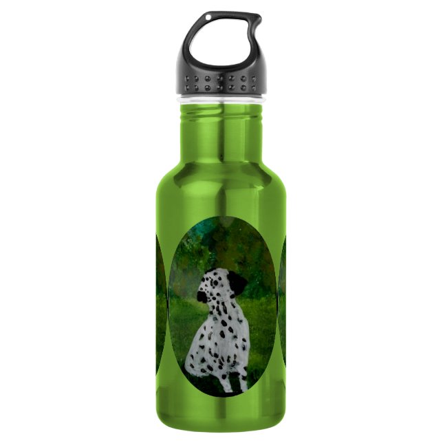 Spotty Dog Art Dalmatian Stainless Steel Water Bottle (Front)