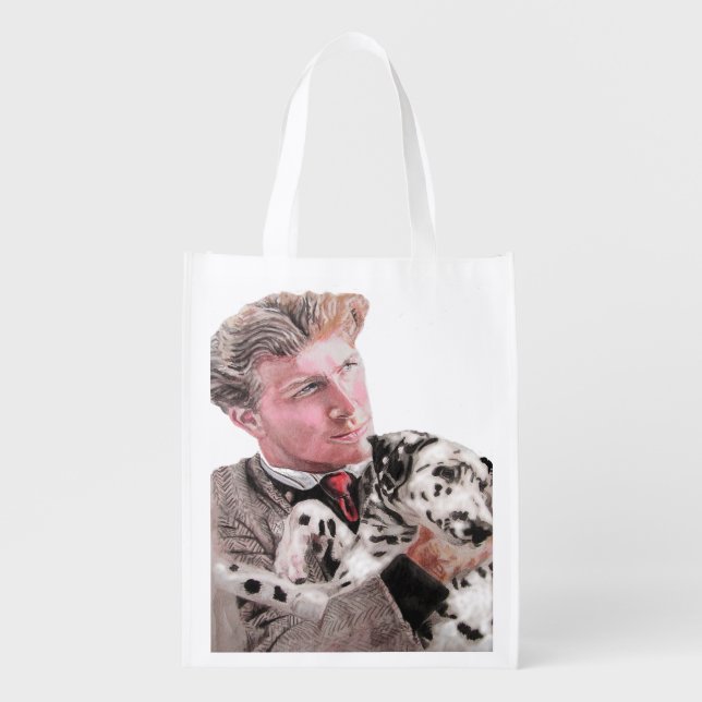 Spotty Dog Dalmatian Dogs Reusable Grocery Bag (Front)