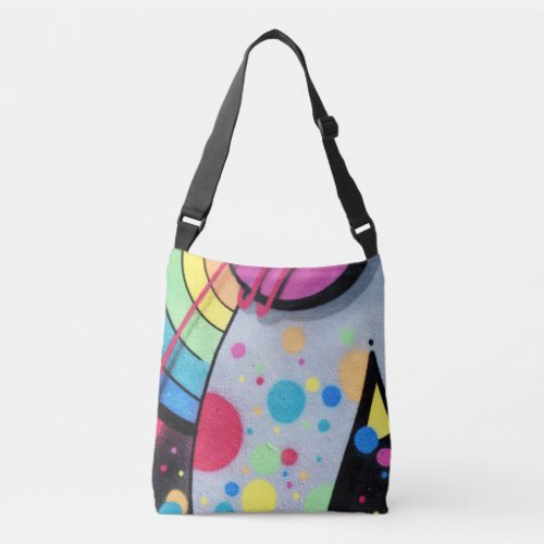 spotty graffiti crossbody bag