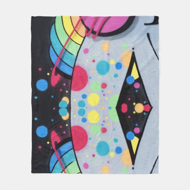 spotty graffiti fleece blanket (Front)