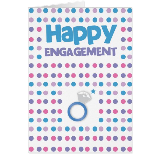 Spotty Happy Engagement greeting card