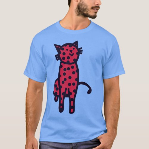 Spotty Kitty Cat in Viva Magenta Color of the Year T_Shirt