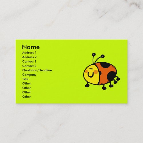 Spotty ladybug business card template