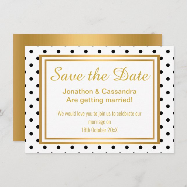 SPOTTY LUXE GOLD BOTANICAL SAVE THE DATE (Front/Back)