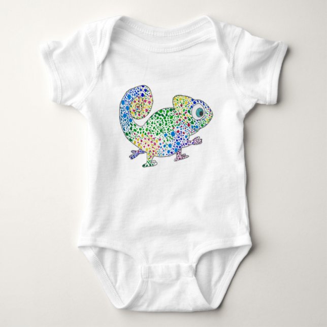 Spotty Marcel the Chameleon Baby Bodysuit (Front)