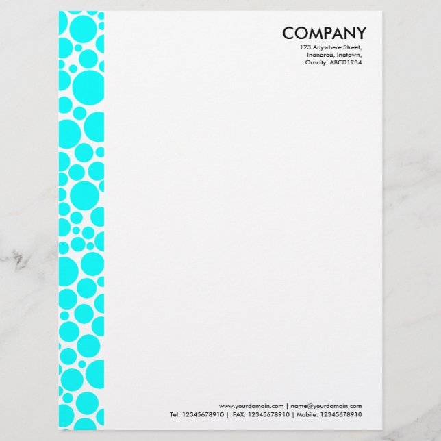 Spotty Margin - Cyan Letterhead (Front)