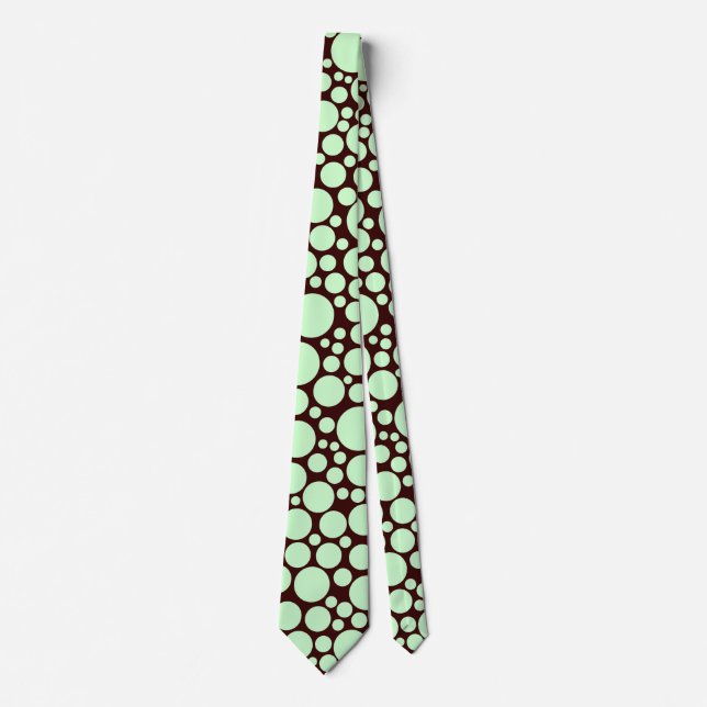 Spotty - Pale Green on Dark Brown (330000) Neck Tie (Front)