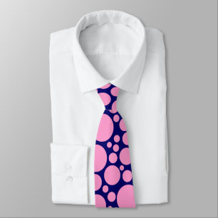 Spotty - Pink on Dark Blue (000066) Neck Tie