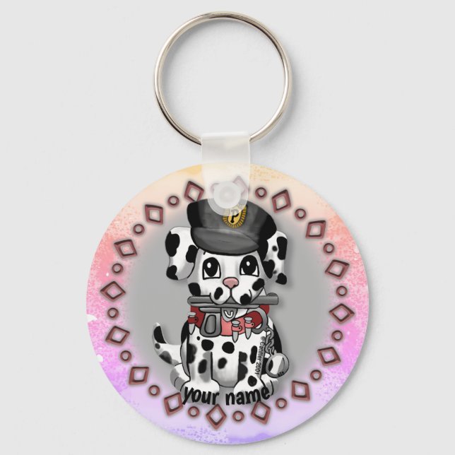 Spotty Police Dog keychain (Front)