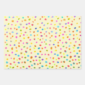 Spotty polka dots cute watercolor spots colorful wrapping paper sheets