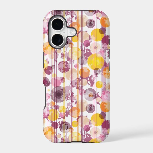 Spotty Striped White Pattern Case-Mate iPhone Case (Back)
