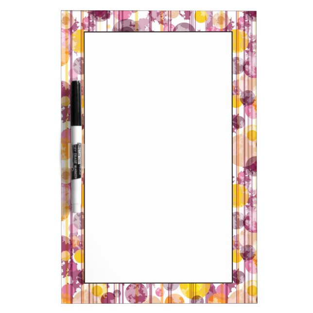 Spotty Striped White Pattern Dry Erase Board (Front)