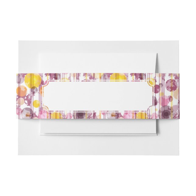 Spotty Striped White Pattern Invitation Belly Band (Front Example)