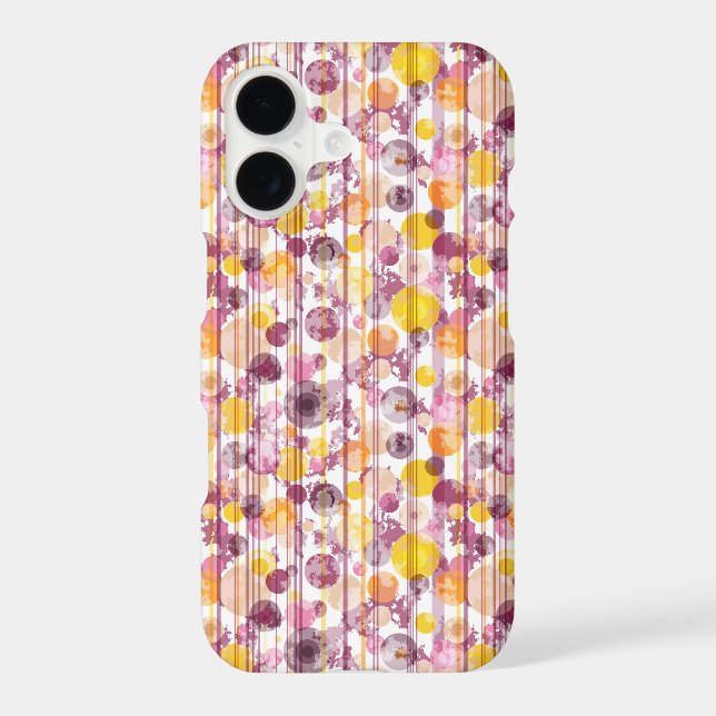 Spotty Striped White Pattern Iphone Case (Back)