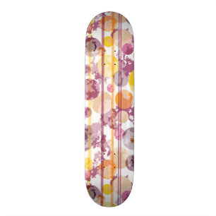 Spotty Striped White Pattern Skateboard Deck