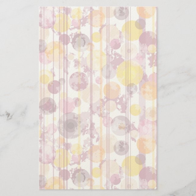 Spotty Striped White Pattern Stationery (Front)