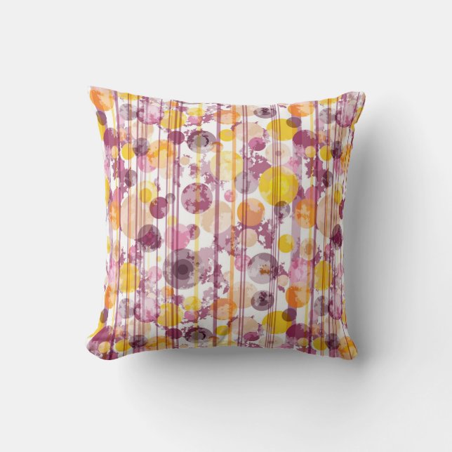 Spotty Striped White Pattern Throw Pillow (Front)