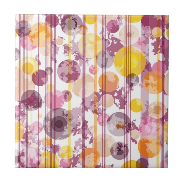 Spotty Striped White Pattern Tile (Front)