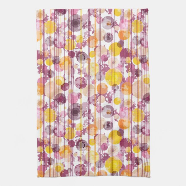 Spotty Striped White Pattern Towel (Vertical)