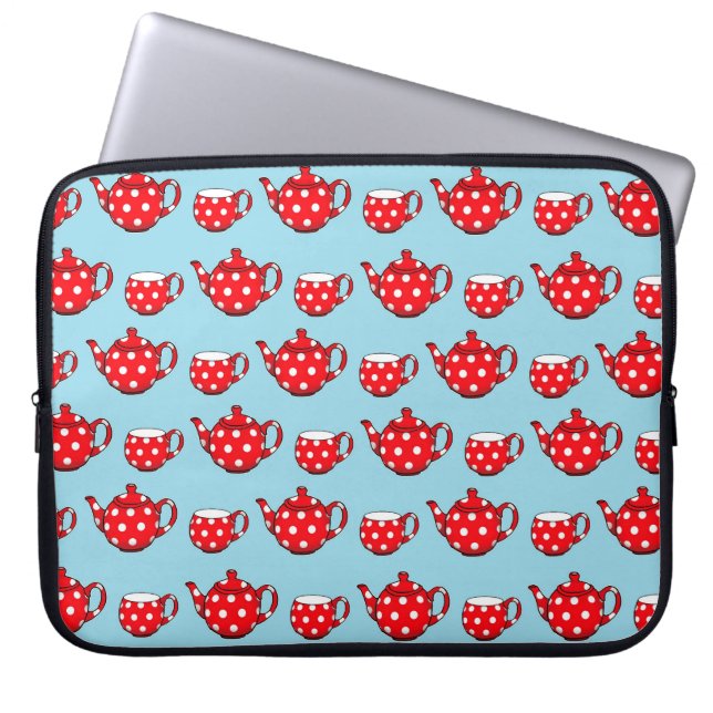 Spotty Teapot Laptop Sleeve (Front)