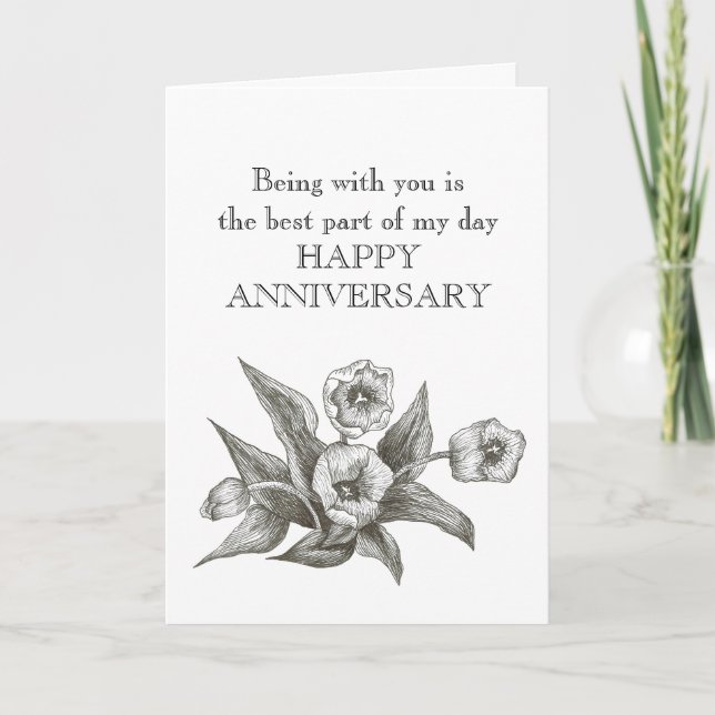 Spouse Anniversary Card with tulips (Front)