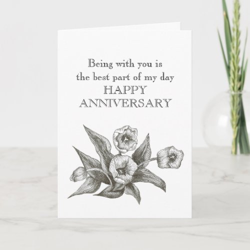 Spouse Anniversary Card with tulips