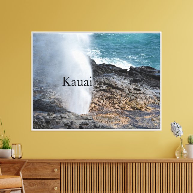 Spouting Horn in Kauai, Hawaii Canvas Print (Insitu(LivingRoom))