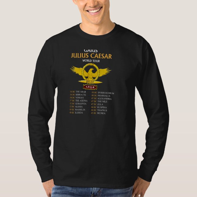 Spqr Ancient Rome Julius Caesar World Tour Roman H T-Shirt (Front)