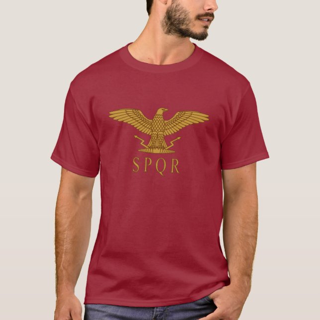 SPQR Eagle Gold Dark T-Shirt (Front)