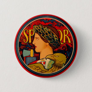 SPQR Italian Emblem Pinback Button