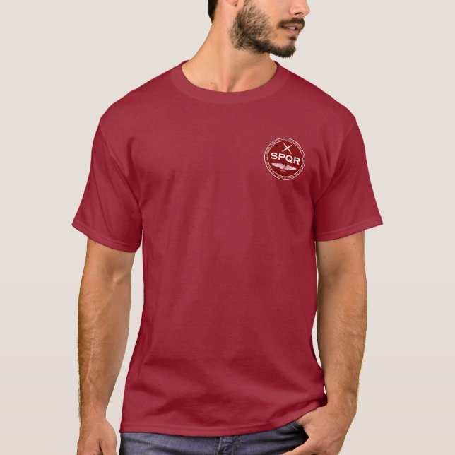 SPQR Roman Legion Maroon & White Seal Shirt (Front)