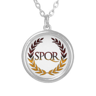 SPQR SILVER PLATED NECKLACE