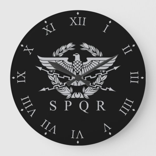 SPQR The Roman Empire Emblem Large Clock