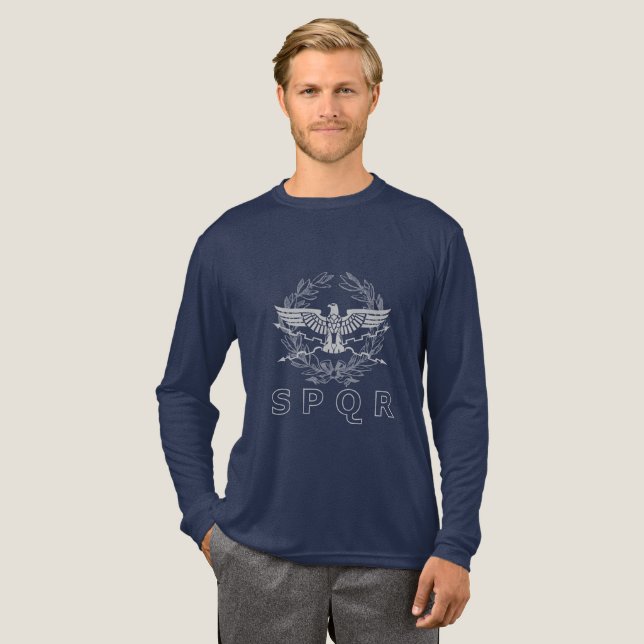 SPQR The Roman Empire Emblem Long Sleeve Shirt (Full Front)