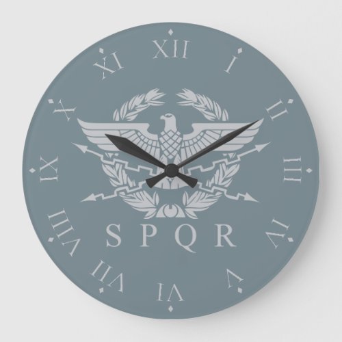 SPQR The Roman Empire Emblem Numerals Large Clock