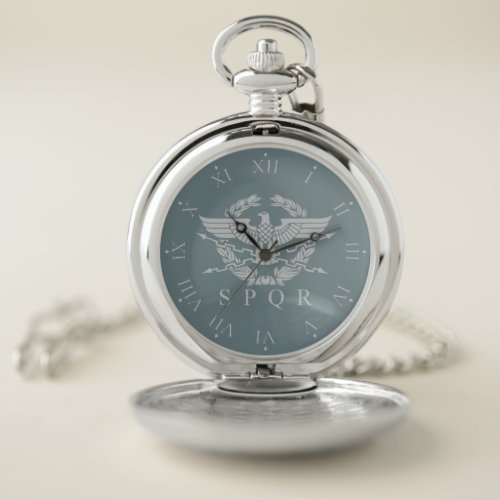 SPQR The Roman Empire Emblem Numerals Pocket Watch