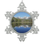 Sprague Lake I at Rocky Mountain National Park Snowflake Pewter Christmas Ornament