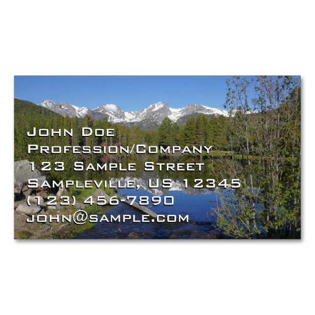 Sprague Lake II at Rocky Mountain National Park Business Card Magnet (Front)