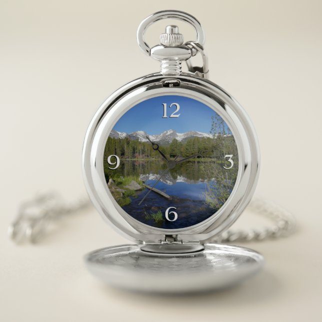 Sprague Lake II at Rocky Mountain National Park Pocket Watch (Inside)