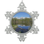 Sprague Lake II at Rocky Mountain National Park Snowflake Pewter Christmas Ornament