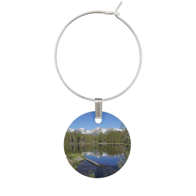 Sprague Lake II at Rocky Mountain National Park Wine Charm (Front)