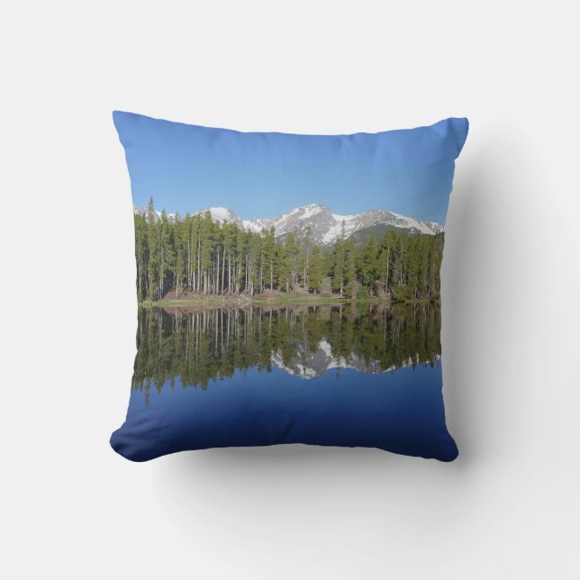Sprague Lake Reflection Throw Pillow (Front)